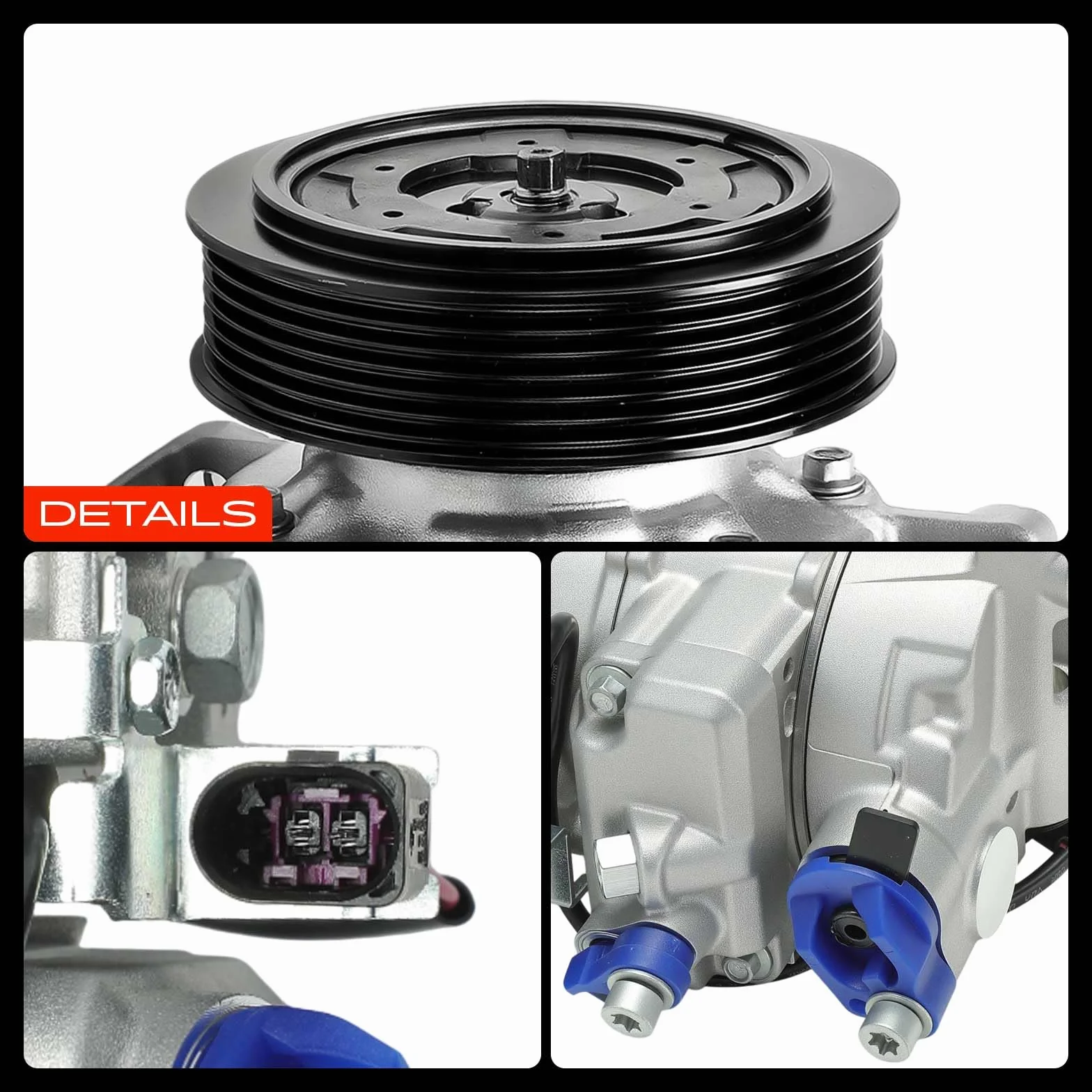 Frankberg Compressore dell'aria condizionata con frizione Compatibile Fabia II A3 8P1 A6 Allroad C6 Ibiza IV Leon 1P1 1K0820803J