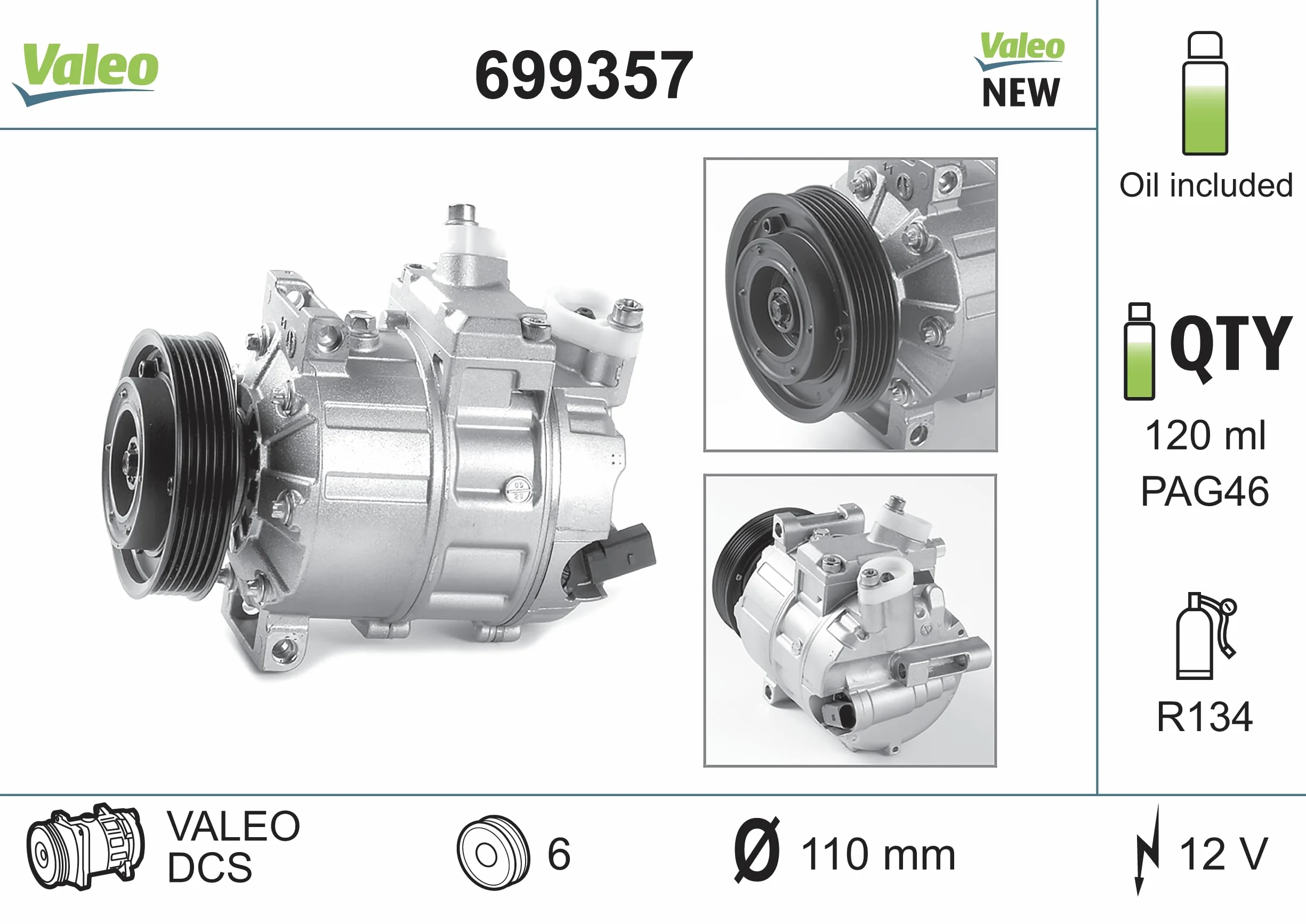Valeo Compressore per Climatizzatore 699357