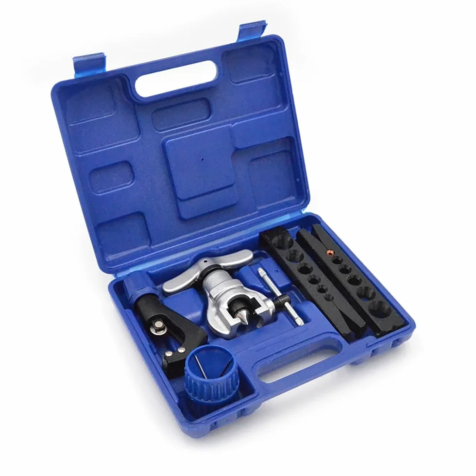 Kit Vuoto Climatizzazione 42 L/min per R32, Set Manometri, Cartellatrice Professionale a Frizione e Chiave Dinamometrica