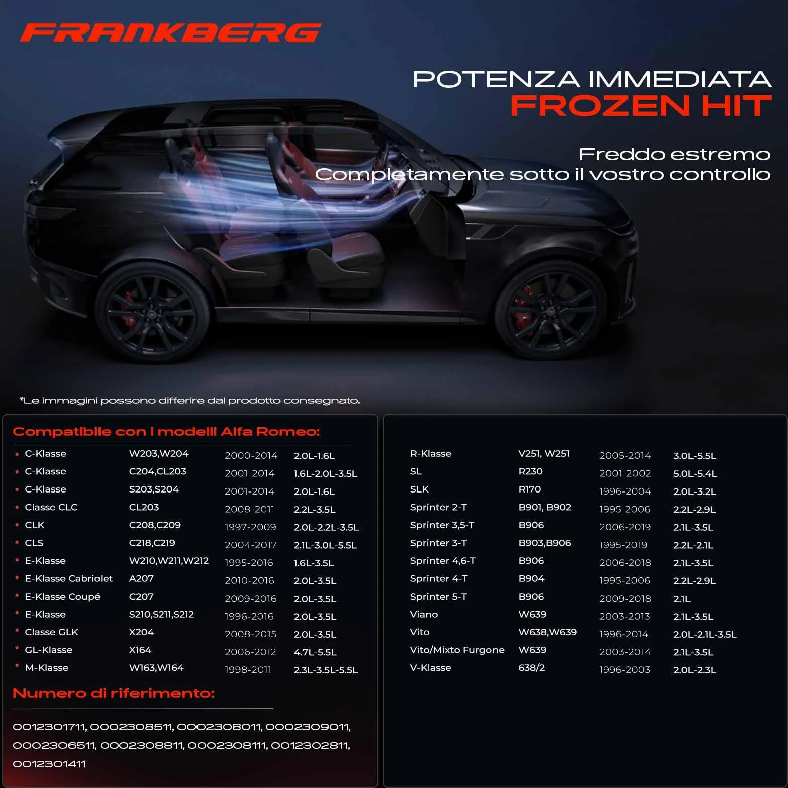 Frankberg Compressore Aria Condizionata Compatibile Classe E W210 W211 W212 SLK R170 Classe C W203 CLK C208 C209 CLS C218 C219