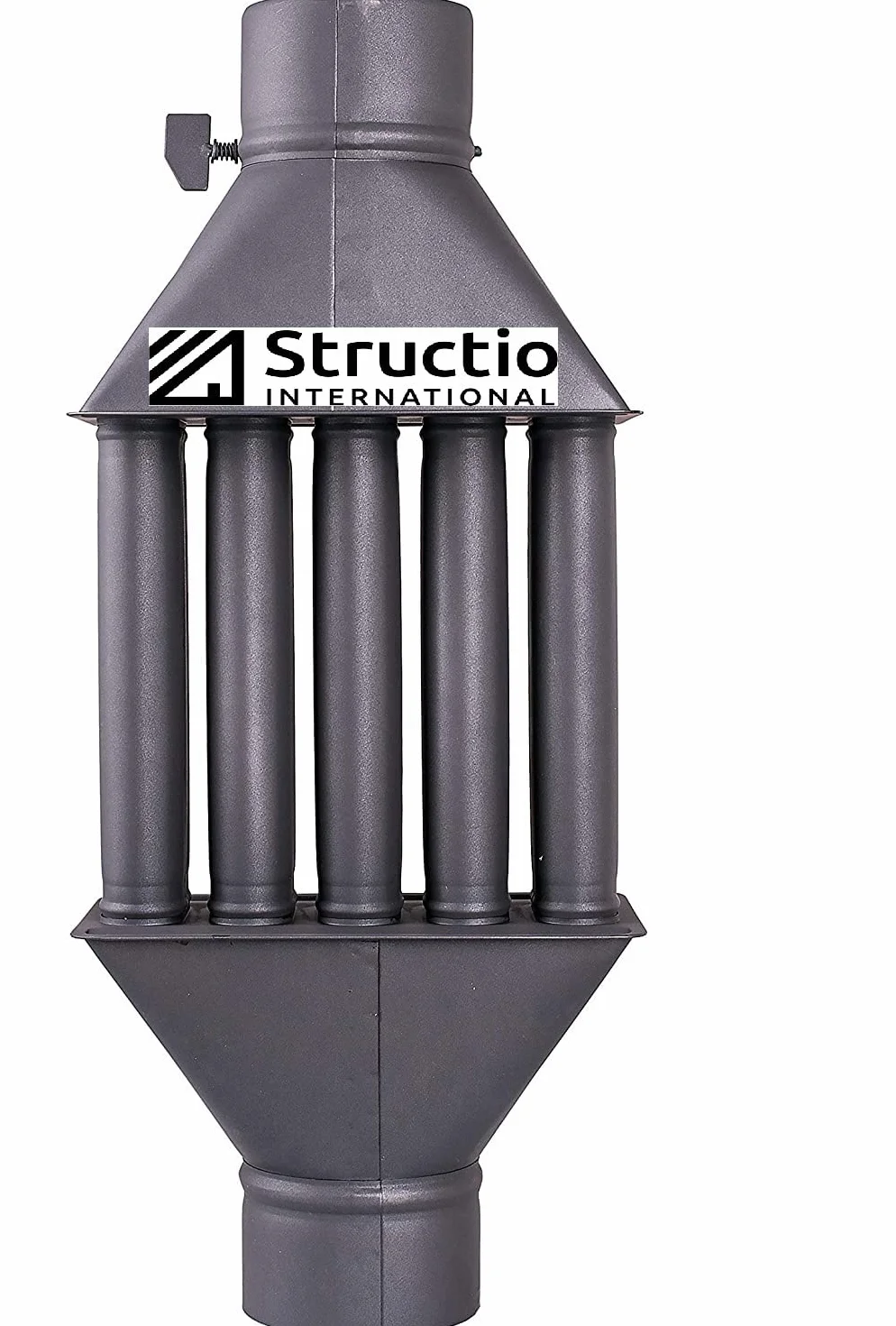 Scambiatore di calore per camino scambiatore di aria calda camino per gas di scarico scambiatore di gas di scarico nero diametro 130 mm 5 tubi con smorzatore