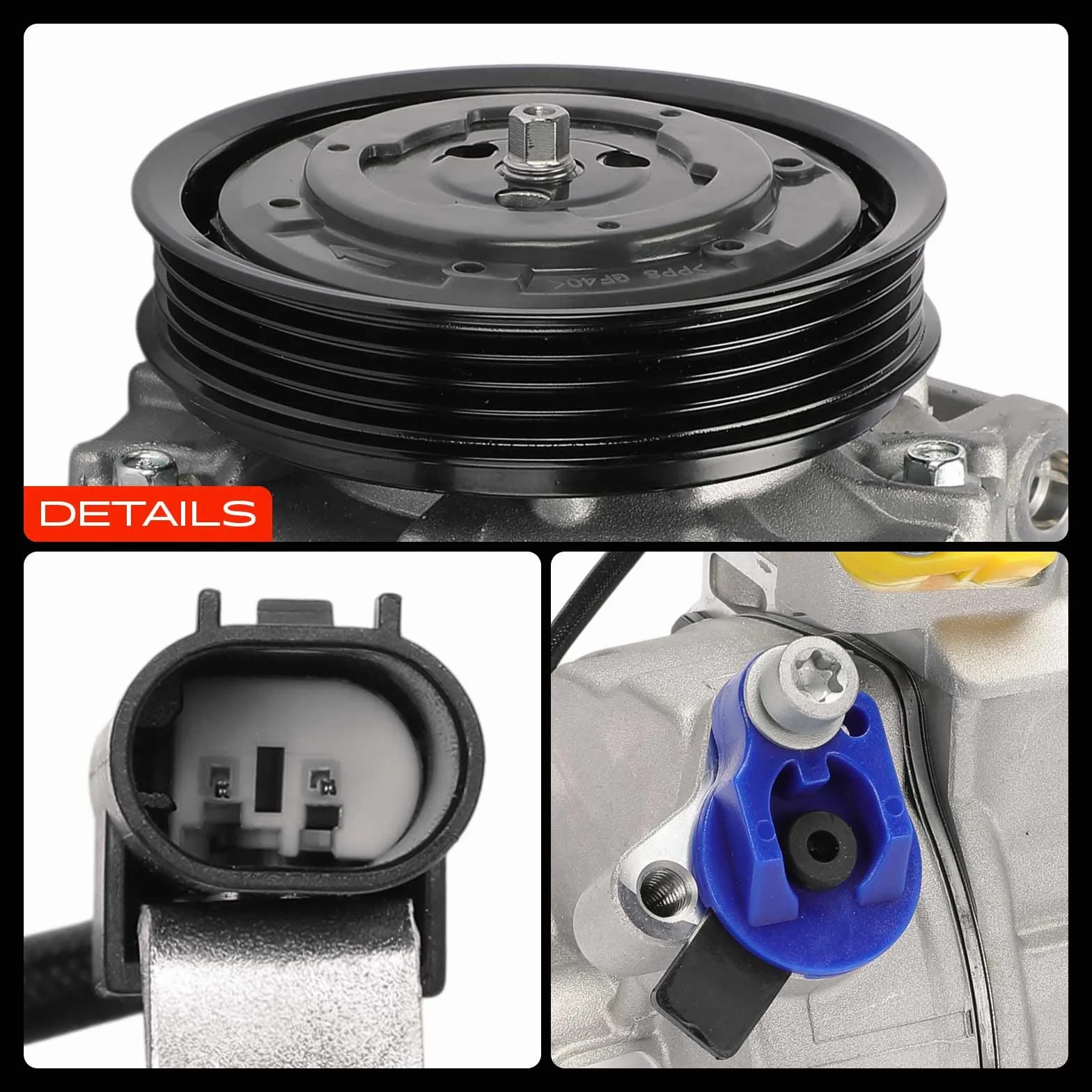 Frankberg Compressore aria condizionata con frizione Compatibile Serie 5 E60 E61 Serie 7 E65 E66 E67 X6 F16 F86