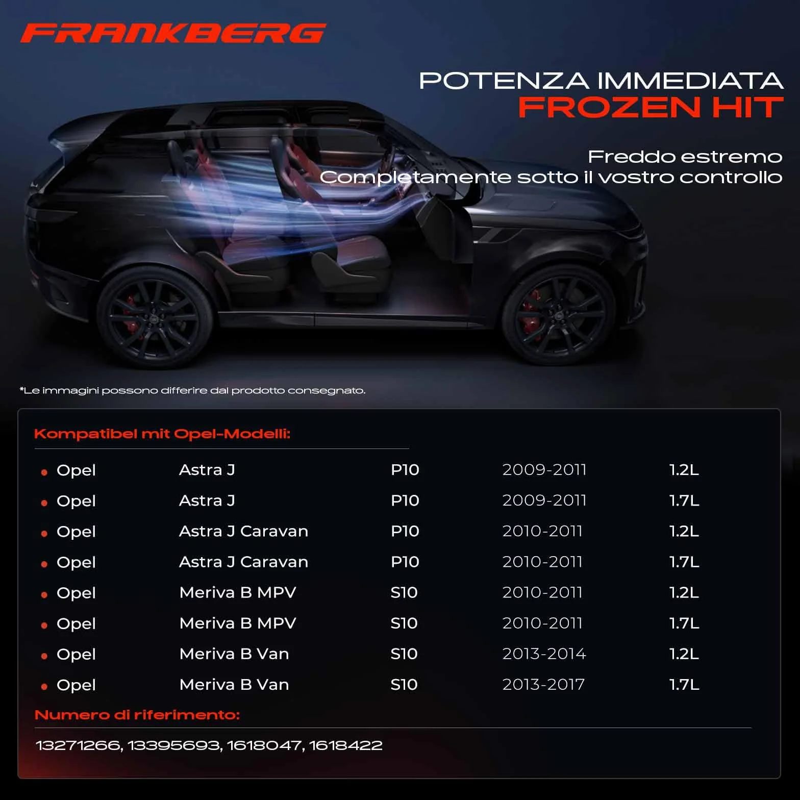 Frankberg Compressore dell'aria condizionata compatibile con Astra J P10 Meriva B S10 Diesel